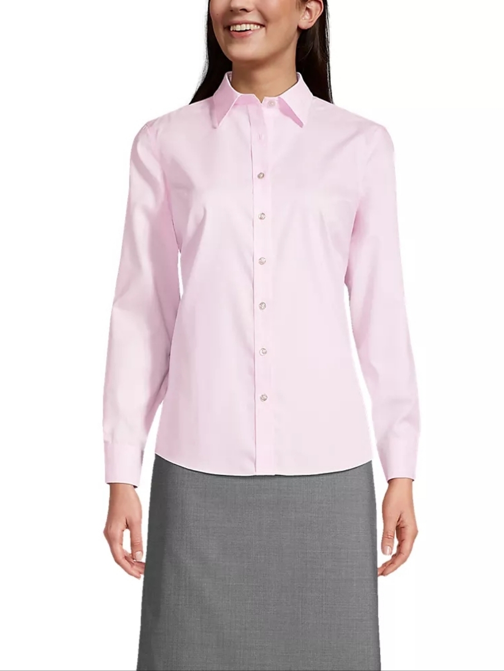 Lands' End Women's Long Sleeve No Iron Pinpoint Shirt - Size 20W